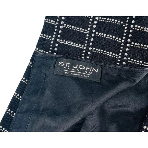 St John Evening Knit Jewels Strapless Top Back Zip Medium - Picture 8 of 9